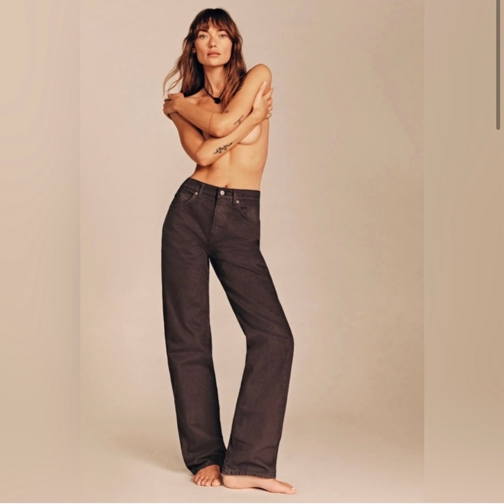 Reformation Val Mid Rise 90s Straight Jeans in Espresso Size 24